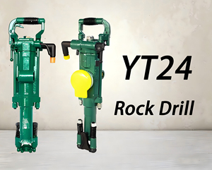 Hand-held Pneumatic Rock Drill Air Leg Jack Hammer 5m Drilling Depth