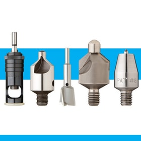 Stop countersinks, microstop countersink cages, rivet shavers and counterbores